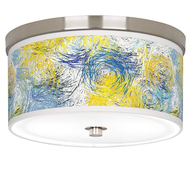 Starry Dawn Giclee Nickel 10 1/4&quot; Wide Ceiling Light