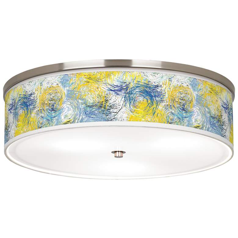 Image 1 Starry Dawn Giclee Nickel 20 1/4" Wide Ceiling Light