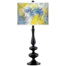 Image1 of Starry Dawn Giclee Paley Black Table Lamp