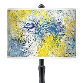 Image2 of Starry Dawn Giclee Paley Black Table Lamp more views