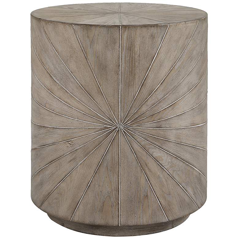 Image 1 Starshine 20 1/2 inchW Warm Gray Stain Starburst Wood Side Table