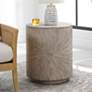 1_Starshine 20 1/2"W Warm Gray Stain Starburst Wood Side Table