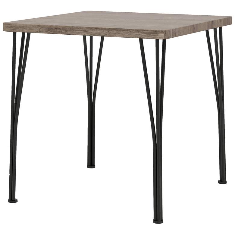 Image 5 Stasel Natural Wood Black Metal 3-Piece Dining Set more views