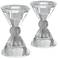 Stasia 4" High Crystal Candle Holders Set of 2