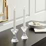 Stasia 4" High Crystal Candle Holders Set of 2