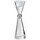 Stasia 7 1/4" High Crystal with Silver Pillar Candle Holder