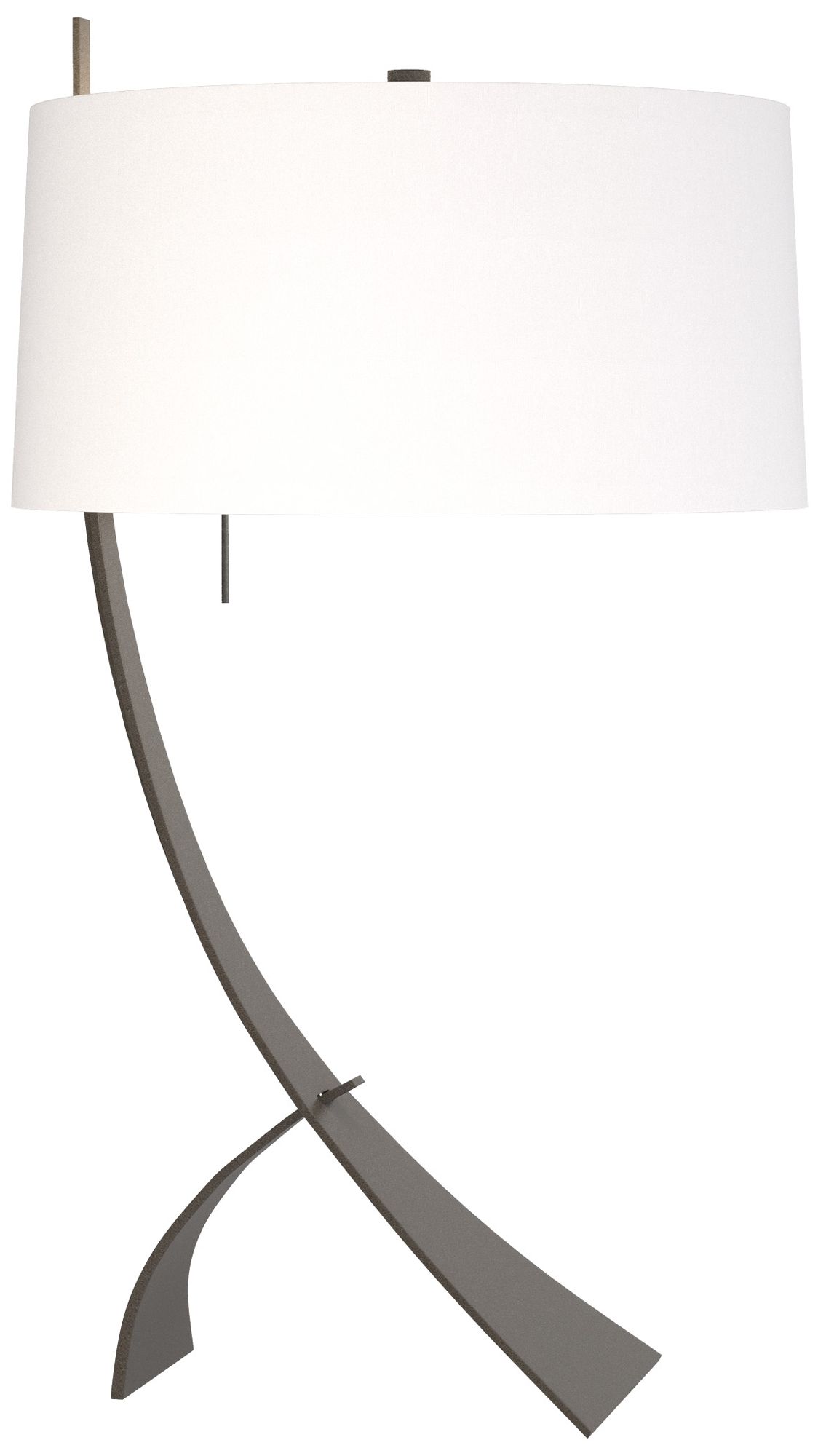 Stasis 28.3"H Dark Smoke Table Lamp With Natural Anna Shade Made to Order