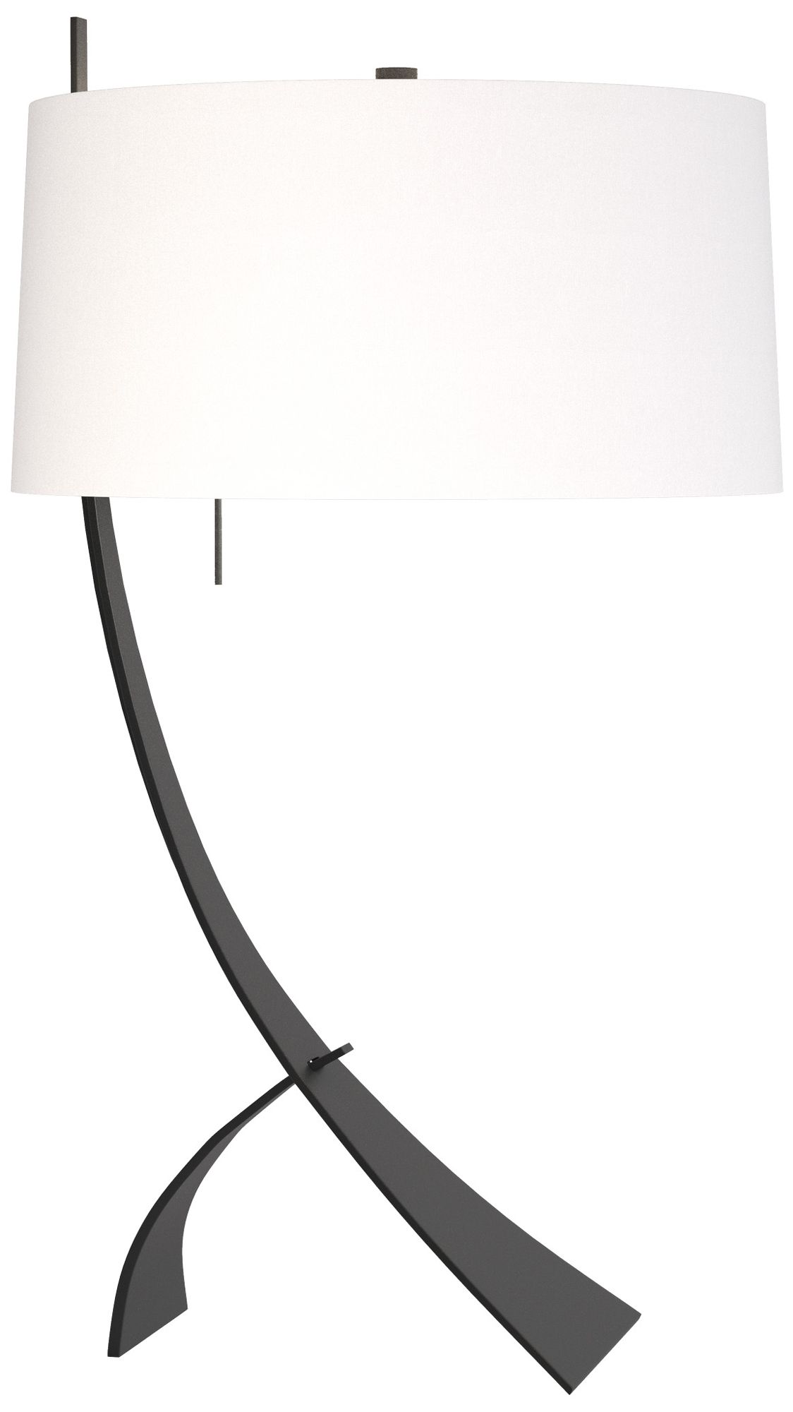 Stasis 28.3" High Black Table Lamp With Natural Anna Shade - Made to Order