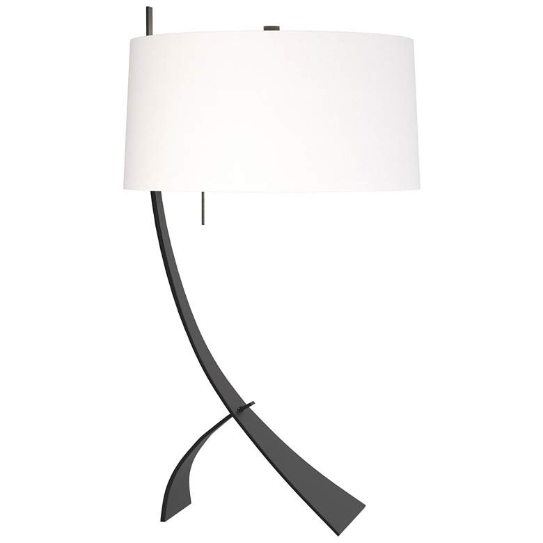 Image 1 Stasis 28.3" High Black Table Lamp With Natural Anna Shade