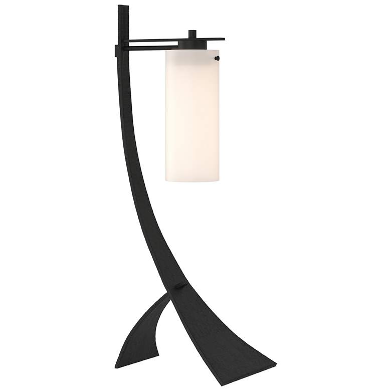 Image 1 Stasis 28.3" High Black Table Lamp With Opal Glass Shade