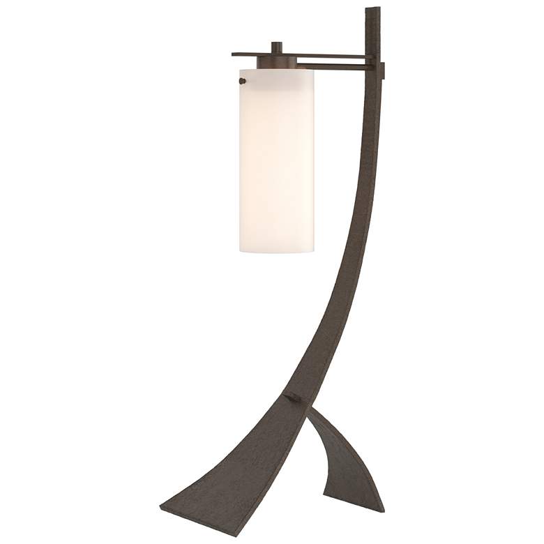 Image 1 Stasis 28.3" High Bronze Table Lamp With Opal Glass