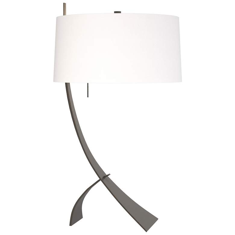 Image 1 Stasis 28.3 inch High Dark Smoke Table Lamp With Natural Anna Shade