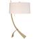 Stasis 28.3" High Modern Brass Table Lamp With Flax Shade