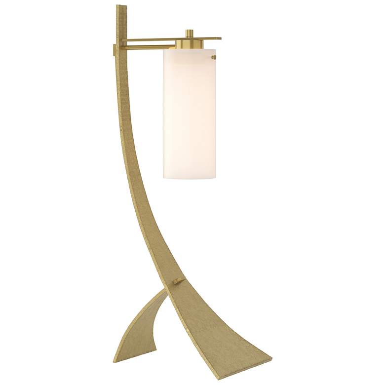Image 1 Stasis 28.3" High Modern Brass Table Lamp With Opal Glass Shade