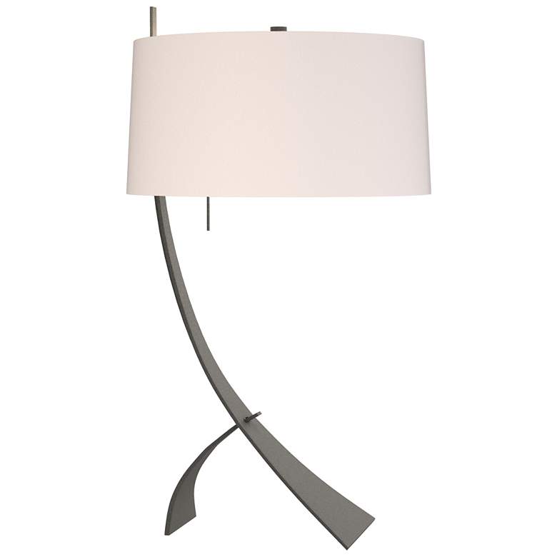 Image 1 Stasis 28.3" High Natural Iron Table Lamp With Flax Shade