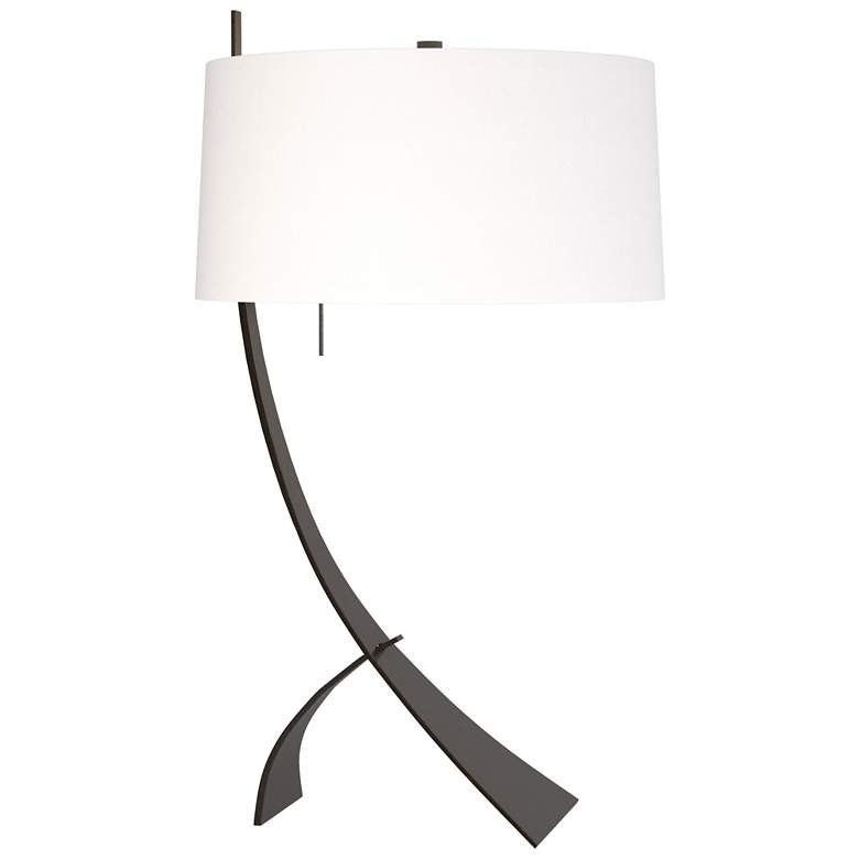 Image 1 Stasis 28.3" High Oil Rubbed Bronze Table Lamp With Natural Anna Shade