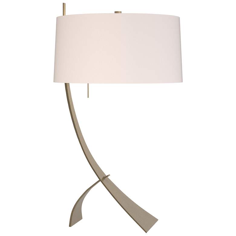 Image 1 Stasis 28.3" High Soft Gold Table Lamp With Flax Shade