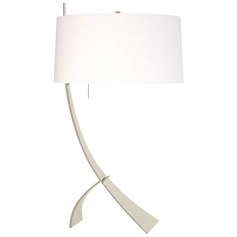 Image 1 Stasis 28.3" High Sterling Table Lamp With Natural Anna Shade