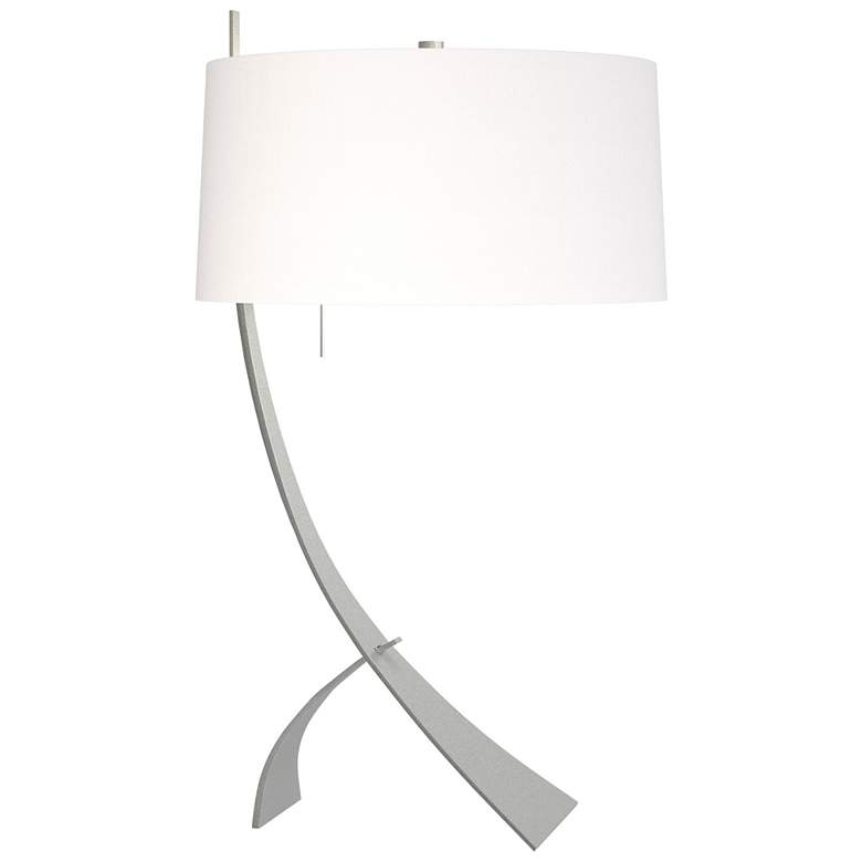 Image 1 Stasis 28.3" High Vintage Platinum Table Lamp With Natural Anna Shade