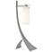 Stasis 28.3" High Vintage Platinum Table Lamp With Opal Glass Shade