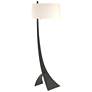 Stasis 58.5" High Black Floor Lamp With Flax Shade