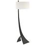 Stasis 58.5" High Black Floor Lamp With Natural Anna Shade