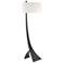 Stasis 58.5" High Black Floor Lamp With Natural Anna Shade