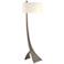 Stasis 58.5" High Dark Smoke Floor Lamp With Flax Shade