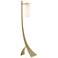 Stasis 58.5" High Modern Brass Floor Lamp With Opal Glass Shade