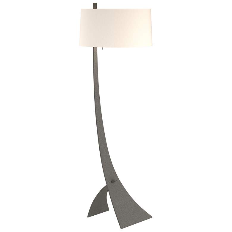 Image 1 Stasis 58.5 inch High Natural Iron Floor Lamp With Flax Shade