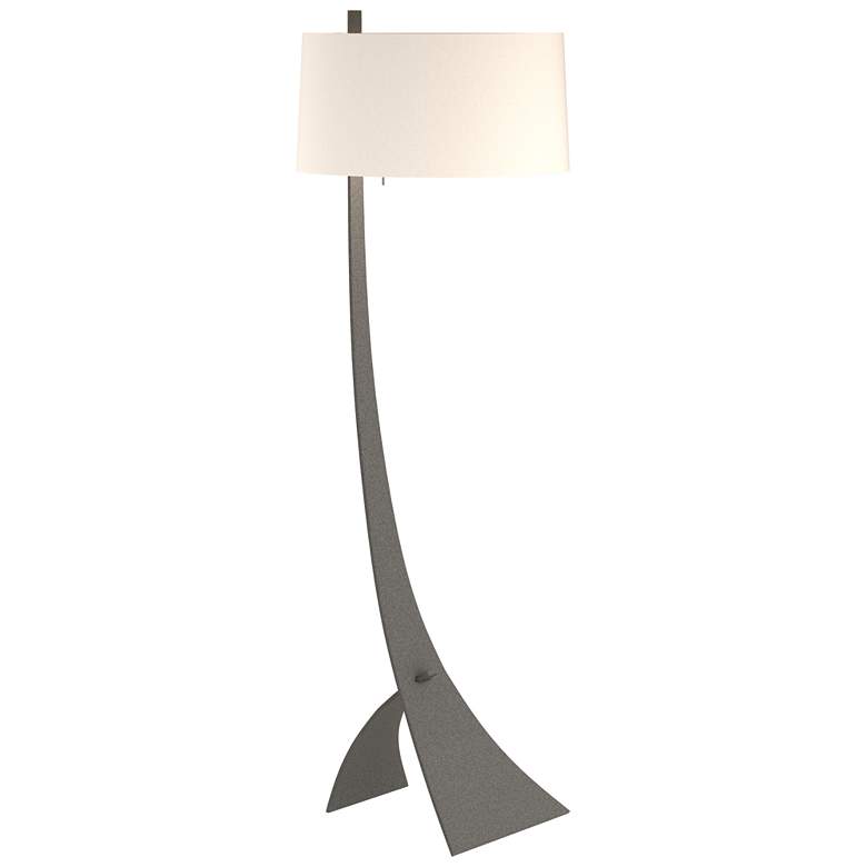 Image 1 Stasis 58.5" High Natural Iron Floor Lamp With Flax Shade