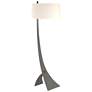 Stasis 58.5" High Natural Iron Floor Lamp With Flax Shade