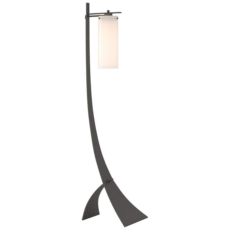 Image 1 Stasis 58.5" High Natural Iron Floor Lamp With Opal Glass Shade