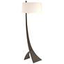 Stasis 58.5" High Oil Rubbed Bronze Floor Lamp With Flax Shade