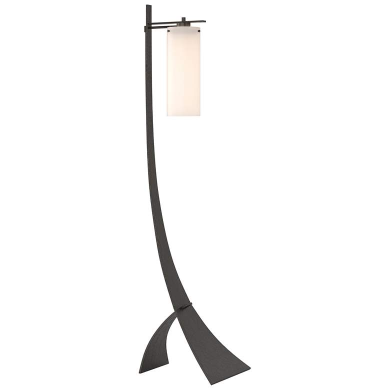 Image 1 Stasis 58.5" High Oil Rubbed Bronze Floor Lamp With Opal Glass Shade