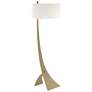 Stasis 58.5" High Soft Gold Floor Lamp With Natural Anna Shade
