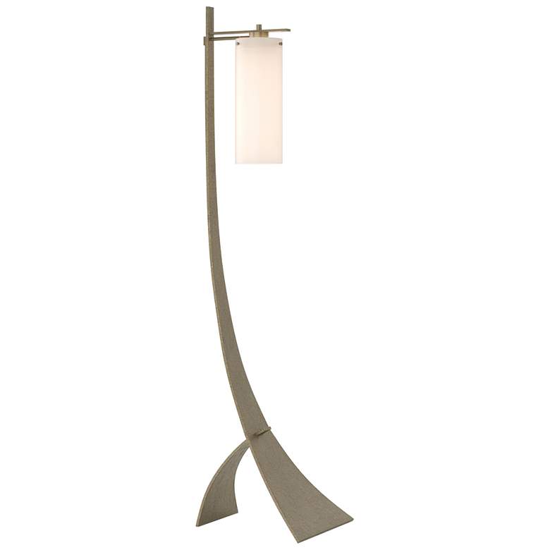 Image 1 Stasis 58.5" High Soft Gold Floor Lamp With Opal Glass Shade