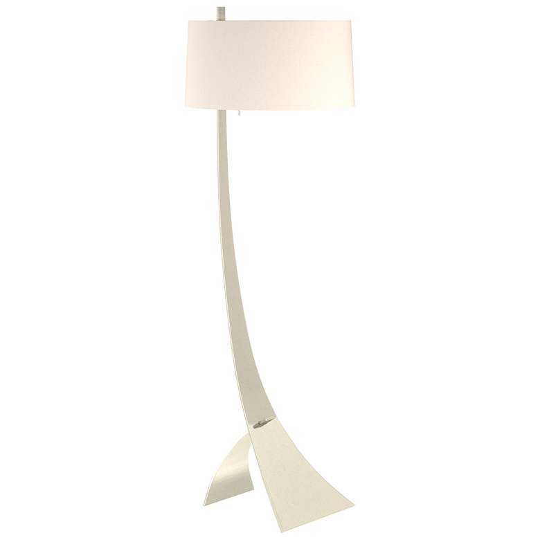 Image 1 Stasis 58.5" High Sterling Floor Lamp With Flax Shade