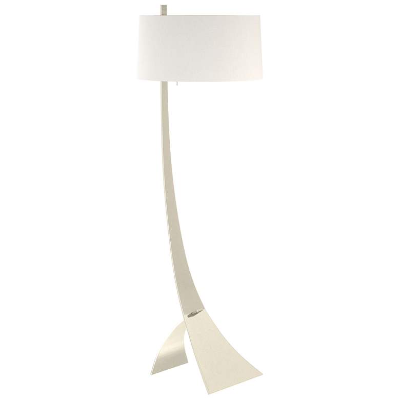 Image 1 Stasis 58.5" High Sterling Floor Lamp With Natural Anna Shade