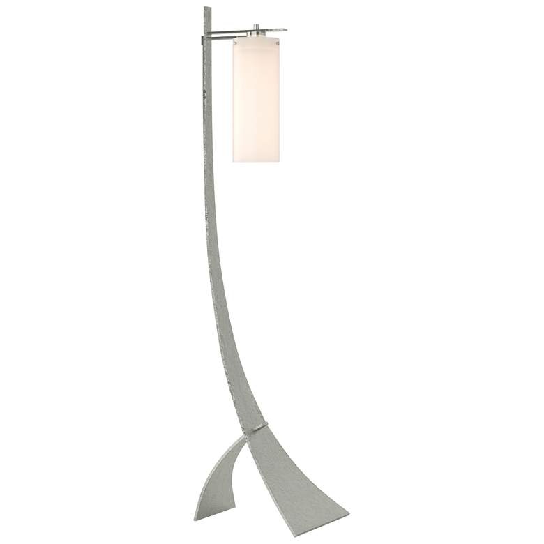 Image 1 Stasis 58.5" High Sterling Floor Lamp With Opal Glass Shade