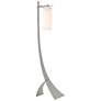 Stasis 58.5" High Sterling Floor Lamp With Opal Glass Shade