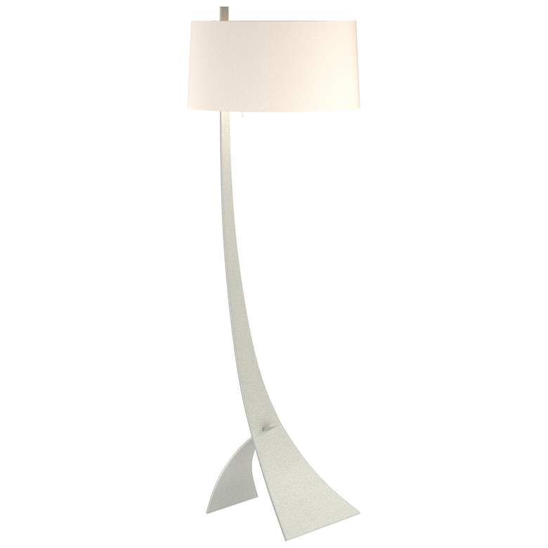 Image 1 Stasis 58.5" High Vintage Platinum Floor Lamp With Flax Shade