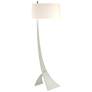 Stasis 58.5" High Vintage Platinum Floor Lamp With Flax Shade