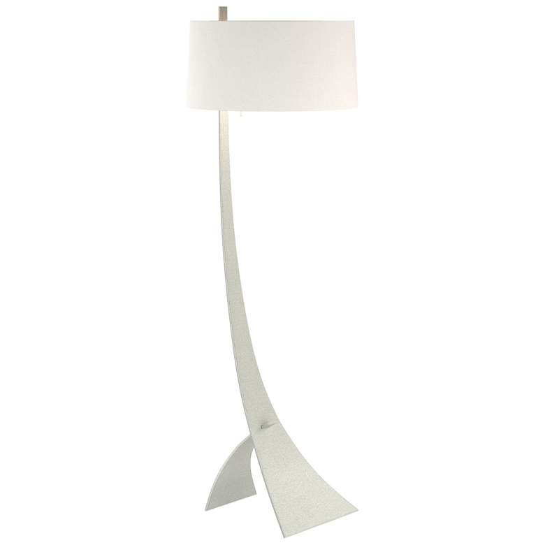 Image 1 Stasis 58.5" High Vintage Platinum Floor Lamp With Natural Anna Shade