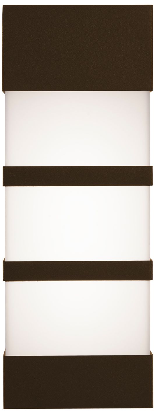 Image 3 State 12.01" High Bronze LED Outdoor Sconce with White Acrylic Shade more views