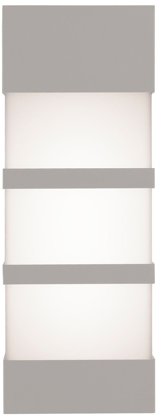 Image 3 State 12.01" High Textured Grey LED Outdoor Sconce with White Acrylic Shade more views