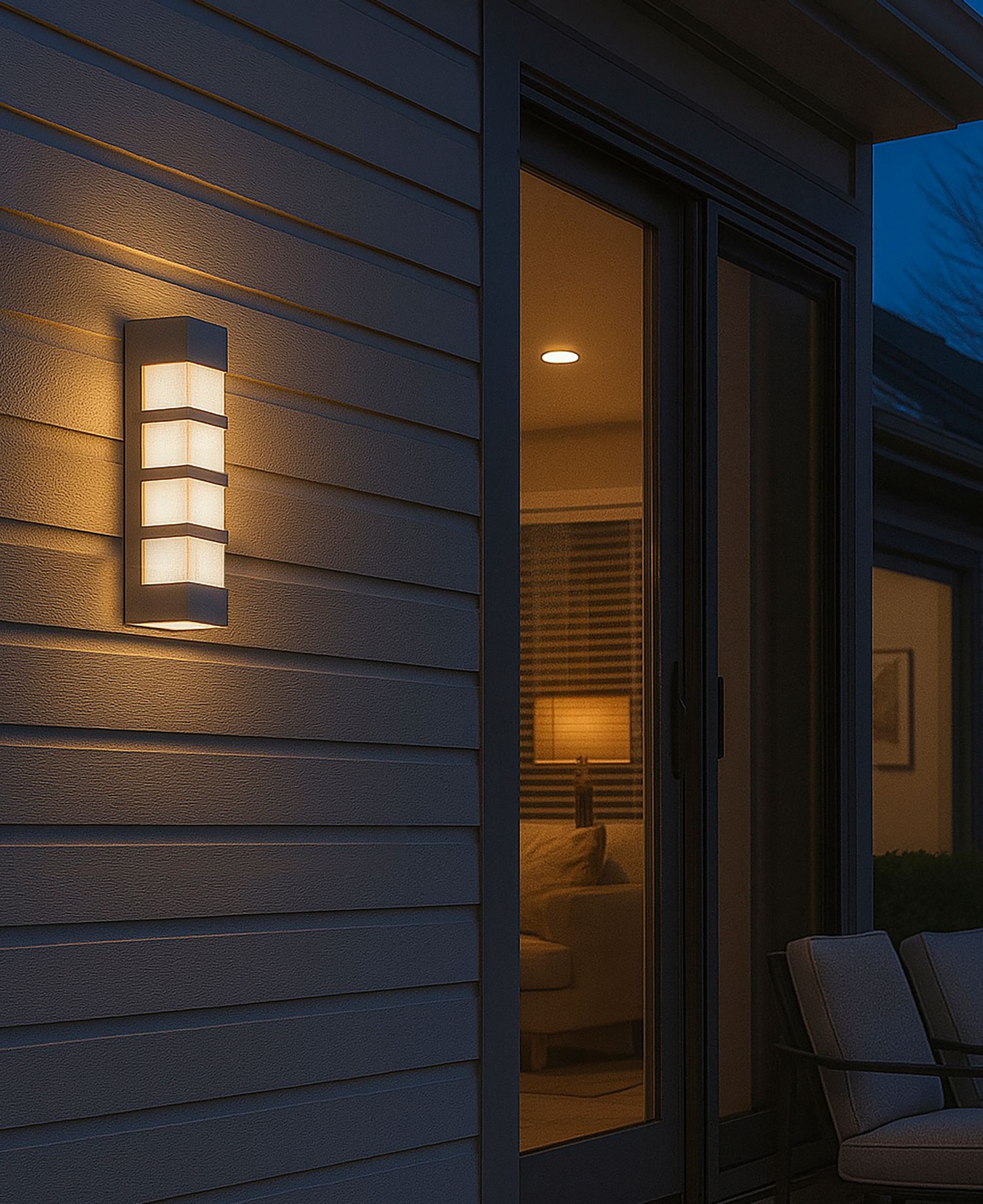 Image 3 State 17.01" High Textured Grey LED Outdoor Sconce with White Acrylic Shade more views