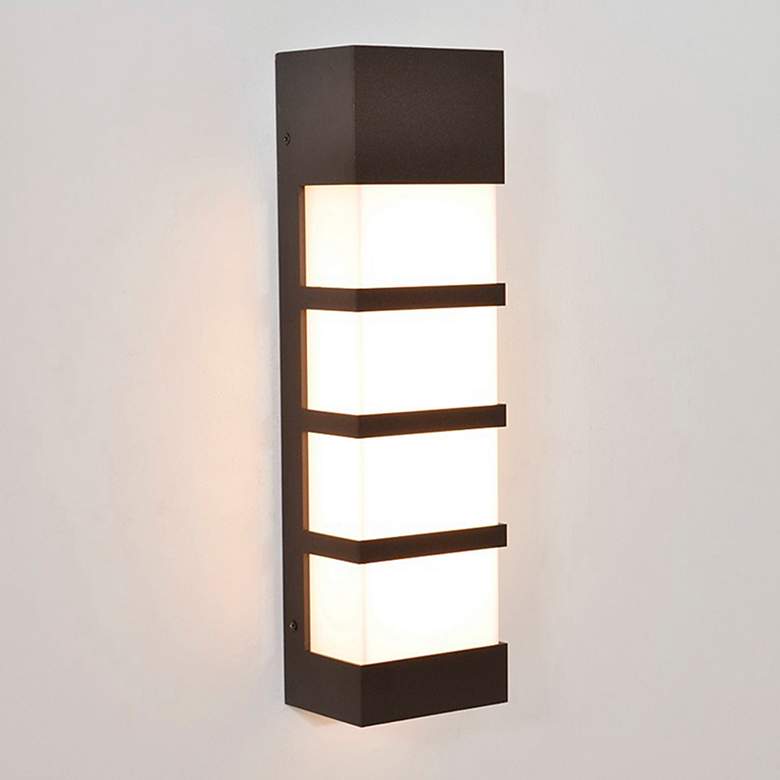 Image 1 State LED Outdoor Sconce - 17" - Textured Bronze