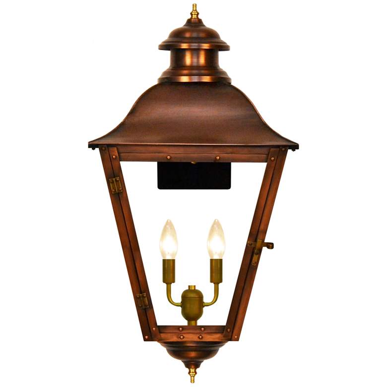 Image 1 State Street 24" Tall Copper Electric Wall Mount Outdoor Lantern Sconce