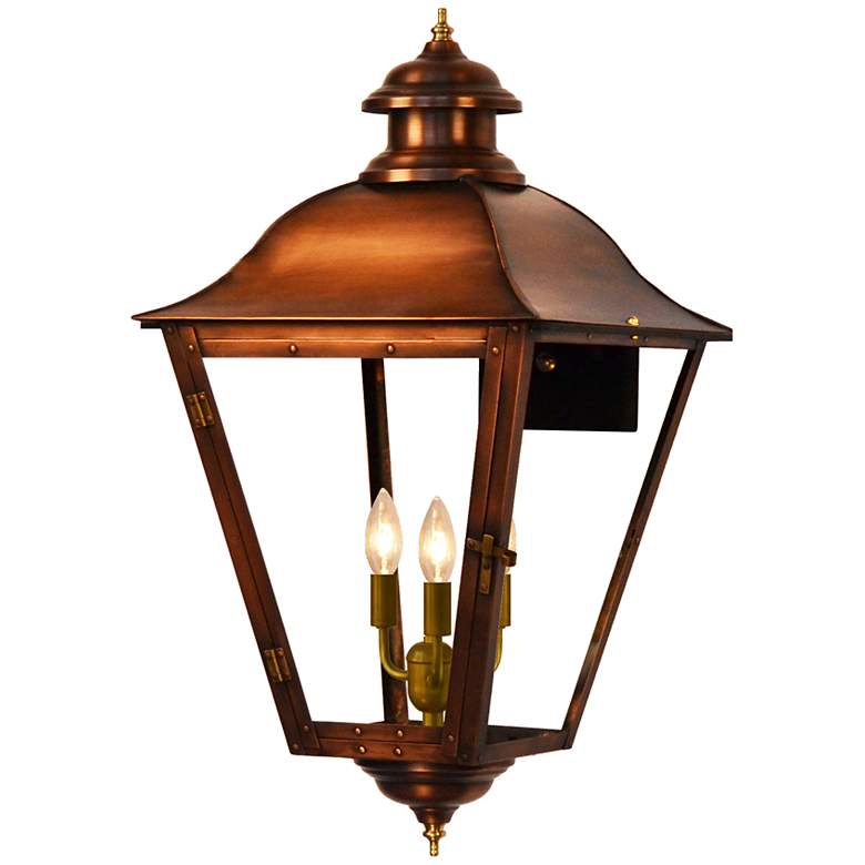 Image 2 State Street 24" Tall Copper Electric Wall Mount Outdoor Lantern Sconce more views